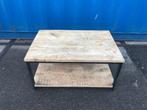 industriële salontafel - zwaar staal frame - 2x massief hout, Huis en Inrichting, Ophalen, 100 tot 150 cm, 50 tot 75 cm, 50 tot 100 cm