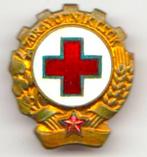 Rode kruis (Oostblok) emaille- zwaar metaal oud broche., Verzenden, Zo goed als nieuw, Overige onderwerpen