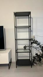 Ikea vittsjö open kast zwart/glas, Huis en Inrichting, Kasten | Wandmeubels, Ophalen, Zo goed als nieuw, Minder dan 150 cm, Metaal