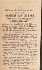 Johannes van de Laer Breda 1871, Ophalen of Verzenden