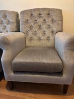 Grijze  velvet fauteuil, Huis en Inrichting, Fauteuils, Ophalen of Verzenden, Zo goed als nieuw, 75 tot 100 cm, 50 tot 75 cm