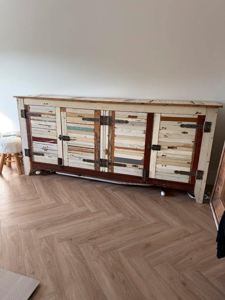 Dressoir Sloophout Piet Hein Eek Stijl, Huis en Inrichting, Kasten | Dressoirs, Zo goed als nieuw, 200 cm of meer, 25 tot 50 cm