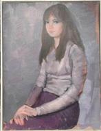 Portret van een jonge dame Jentsje Popma, Antiek en Kunst, Ophalen of Verzenden