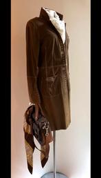 Madeleine Pauw 38/40 leren suede lange blazer jas bruin, Verzenden, Zo goed als nieuw, Maat 38/40 (M), Bruin