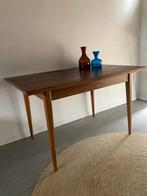 Midcentury vintage teak eettafel uitschuifbaar, Ophalen, Gebruikt, 50 tot 100 cm, Vijf personen of meer