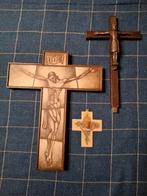 Set van 3 Vintage Kruisbeelden, Antiek en Kunst, Antiek | Religie, Ophalen of Verzenden
