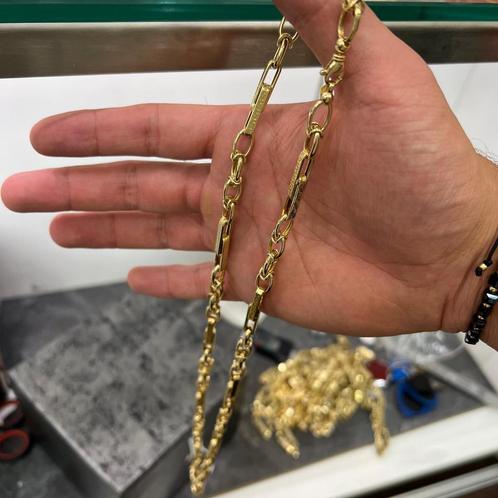 Prachtige 14 karaats gouden monte carlo ketting, Sieraden, Tassen en Uiterlijk, Kettingen, Nieuw, Goud, Ophalen of Verzenden