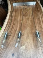 Moderne hanglamp met 3 glazen kappen, Ophalen, Zo goed als nieuw, Glas, 75 cm of meer