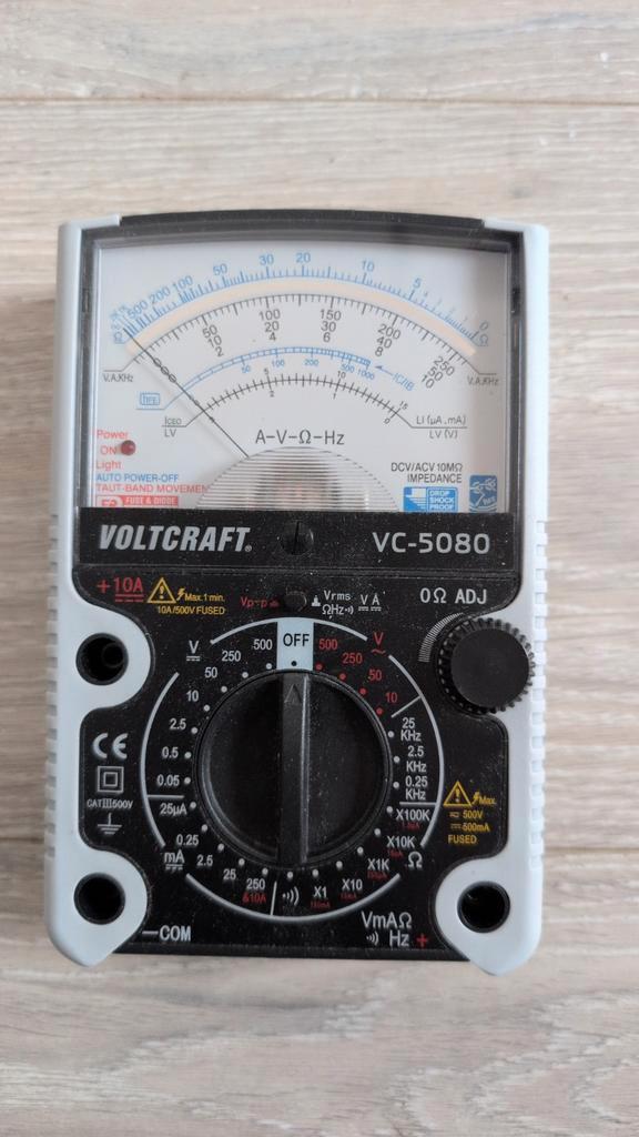 Voltcraft VC-5080 Analoge Multimeter, Doe-het-zelf en Verbouw, Meetapparatuur, Zo goed als nieuw, Multimeter, Ophalen of Verzenden