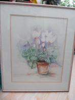 aquarel schilderij cyclamen, Ophalen of Verzenden