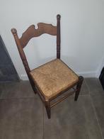 Vintage houten stoel met rieten zitting, Ophalen