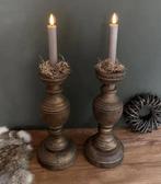Landelijke Houten kandelaar 30 cm., Nieuw, Ophalen of Verzenden, Nvt, Kandelaar