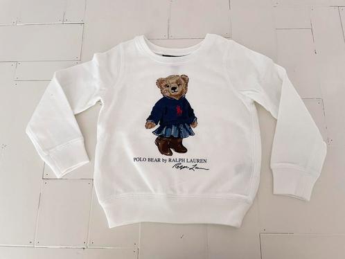Polo Ralph Lauren trui sweater wit beer meisje maat 5 110, Kinderen en Baby's, Kinderkleding | Maat 110, Zo goed als nieuw, Meisje