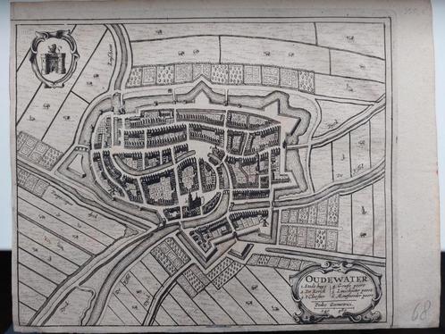 3 / Plattegrond uit 1649 van Joan Blaeu van Oudewater, Antiek en Kunst, Kunst | Etsen en Gravures, Ophalen of Verzenden
