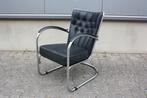 Originele Gispen 412GE fauteuil | zwart kunstleer | Vintage, Huis en Inrichting, Fauteuils, Ophalen, Leer, 75 tot 100 cm, Betreft 2ehands Gispen