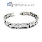 Rvs zilver armband staal stainless steel heren / dames, Verzenden, Nieuw, Zilver, Staal