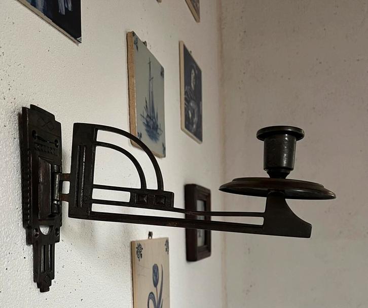 Antieke Art Déco wandkandelaar, Antiek en Kunst, Curiosa en Brocante, Ophalen