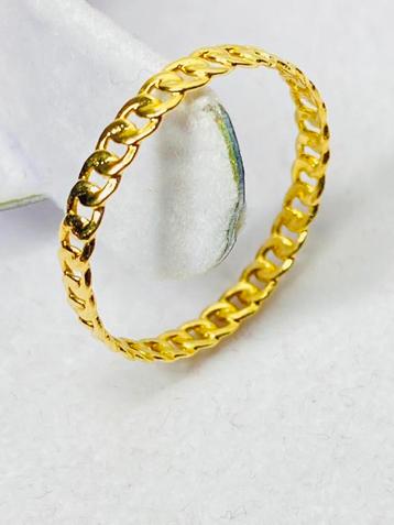 Gouden ring - gourmet schakel - 14 karaat beschikbaar voor biedingen