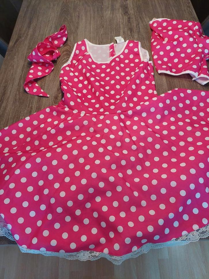 Verkleedjurk met stippen, maat 164, Kinderen en Baby's, Carnavalskleding en Verkleedspullen, Zo goed als nieuw, Meisje, 158 t/m 164