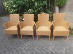 Rieten stoelen merk Lloyd Loom 4 stuks, Huis en Inrichting, Stoelen, Ophalen, Gebruikt, Bruin, Riet of Rotan