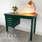 Vintage, industrieel stalen bureau groen met lades, Ophalen, Gebruikt, -, -