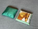 kussen met paardenhoofd ca 36 x 36 cm en groen kussen, Ophalen, Zo goed als nieuw, Groen, Vierkant