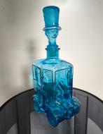 Vintage Blauwe Auto Fles Genie Bottle Empoli Italy, Ophalen of Verzenden