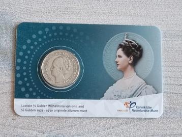 2x Coincard Wilhelmina ½ Gulden 1930 beschikbaar voor biedingen
