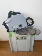 Festool TS 75 EBQ (Topstaat) met 3 extra zaagbladen, Invalzaag, Ophalen of Verzenden, Zo goed als nieuw, 30 tot 70 mm