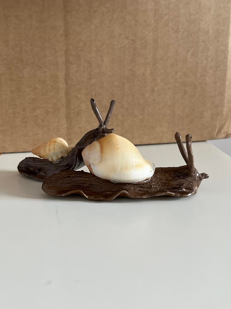 Handgemaakte Slakken Duo met Echte Schelp, Ophalen of Verzenden, Nieuw