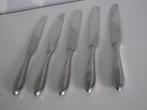 5 RVS puntfilet diner mes 25 cm Zilverstad z.g.a.n. 1950 p s, Antiek en Kunst, Antiek | Bestek, Ophalen of Verzenden