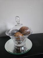 Glazen schaaltje met marmer eieren, Ophalen of Verzenden