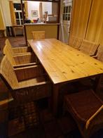 6 eetkamerstoelen, rotan, Huis en Inrichting, Ophalen, Minder dan 50 cm, Minder dan 75 cm, Vintage