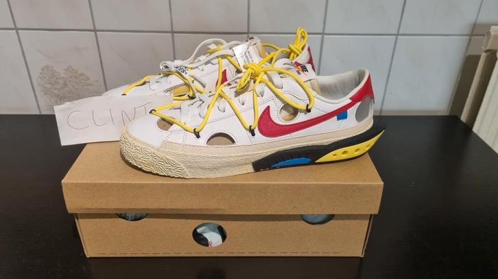 Nike Blazer Low Off-White 'University Red' | 44, Kleding | Heren, Schoenen, Nieuw, Overige kleuren, Ophalen of Verzenden