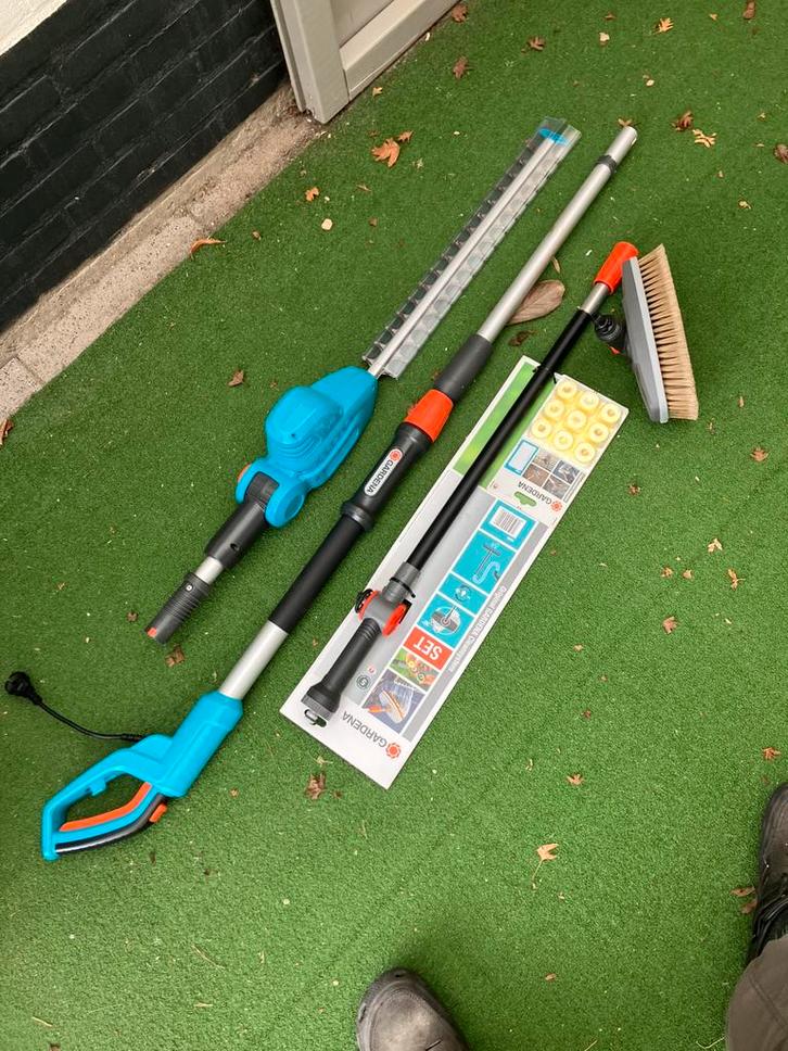 Gardena telescoop heggenschaar THS 500/48 + Cleansystem, Tuin en Terras, Heggenscharen, Zo goed als nieuw, Elektrisch, Ophalen of Verzenden