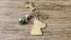 Hanger Duitse Deense dog RVS gold met beschermengeltje, Verzenden, Nieuw, Hanger