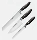 Wüsthof Epicure Slate Koks Messenset 3-delig Nieuw! Solingen, Nieuw, Ophalen of Verzenden, Rvs of Chroom, Vaatwasserbestendig