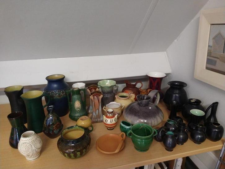 Divers art nouveau deco keramiek Thulin, Katwijk, Mobach, Antiek en Kunst, Antiek | Vazen, Ophalen