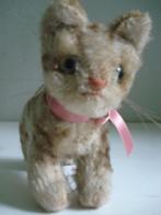 Steiff kat Tabby mohair staand beige gestreept niet geleed, Ophalen of Verzenden, Gebruikt, Hond of Kat, Overige typen