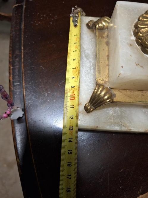 Marmeren met bronzen lampenvoet, Huis en Inrichting, Woonaccessoires | Kandelaars en Kaarsen, Gebruikt, Kandelaar, Minder dan 25 cm