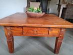 Te koop: salontafel teak met lade., Huis en Inrichting, Tafels | Salontafels, 100 tot 150 cm, 50 tot 75 cm, Vierkant, Teakhout