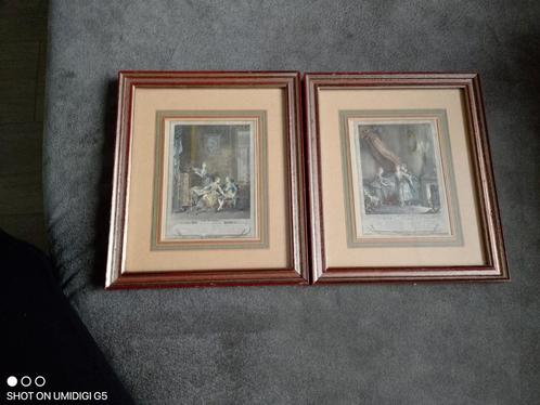 oude schilderijtjes, Antiek en Kunst, Kunst | Tekeningen en Foto's, Ophalen of Verzenden
