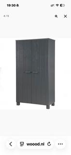 Grijze kledingkast met deuren Dennis, 100 tot 150 cm, Ophalen of Verzenden, Zo goed als nieuw, 150 tot 200 cm