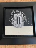 DRIE ZWART MET METAAL SCHILDERIJ, Ophalen, Zwart, Metaal, Minder dan 25 cm
