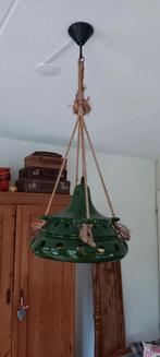 Retro keramieken hanglamp groen, Huis en Inrichting, Lampen | Hanglampen, Ophalen of Verzenden, Zo goed als nieuw, Minder dan 50 cm