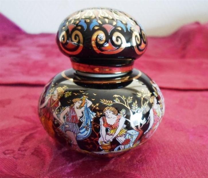 Parfumpotje met grieks tafereel, Verzamelen, Parfumverzamelingen, Zo goed als nieuw, Parfumfles, Ophalen of Verzenden