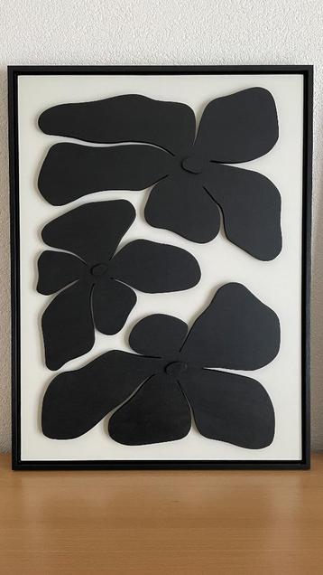 Schilderij met bloemen van hout - Abstract - maat: 60X45 cm. beschikbaar voor biedingen