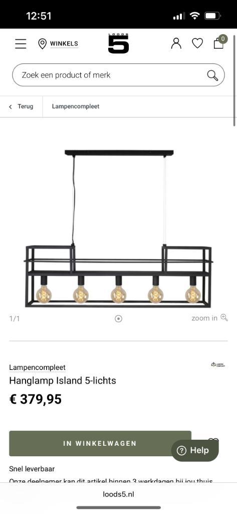 Hanglamp, Huis en Inrichting, Lampen | Hanglampen, Gebruikt, Minder dan 50 cm, Ophalen