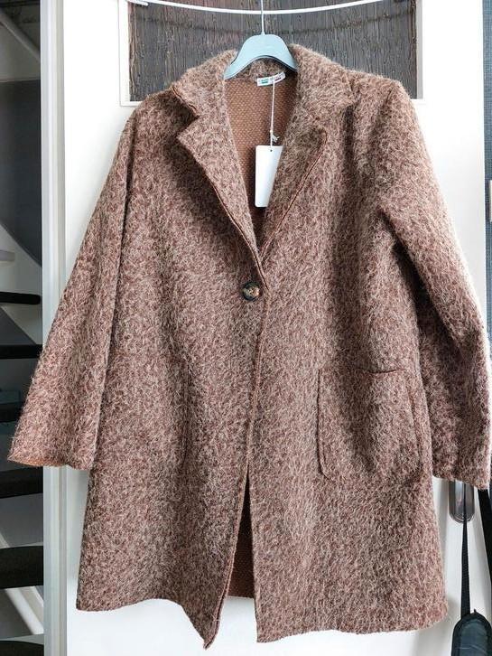 Mantel jas Nieuw, Kleding | Dames, Jassen | Winter, Nieuw, Maat 42/44 (L), Bruin, Verzenden