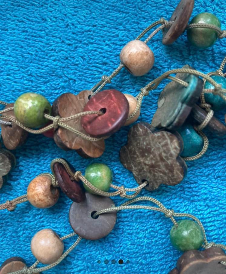Bijzonder mooie lange geknoopte vintage ketting, Verzenden, Nieuw, Kraal